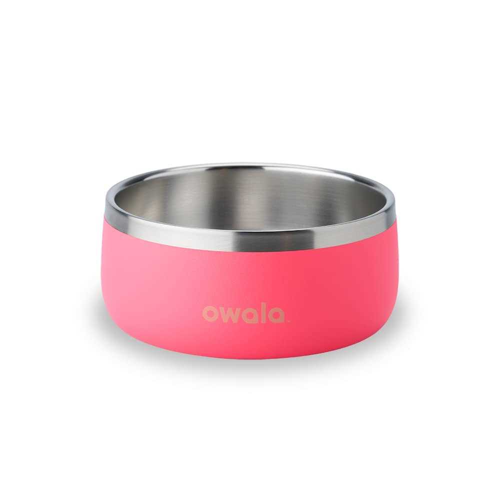 Owala Pet Bowl Durable Stainless Steel Food & Water Bowl Pink