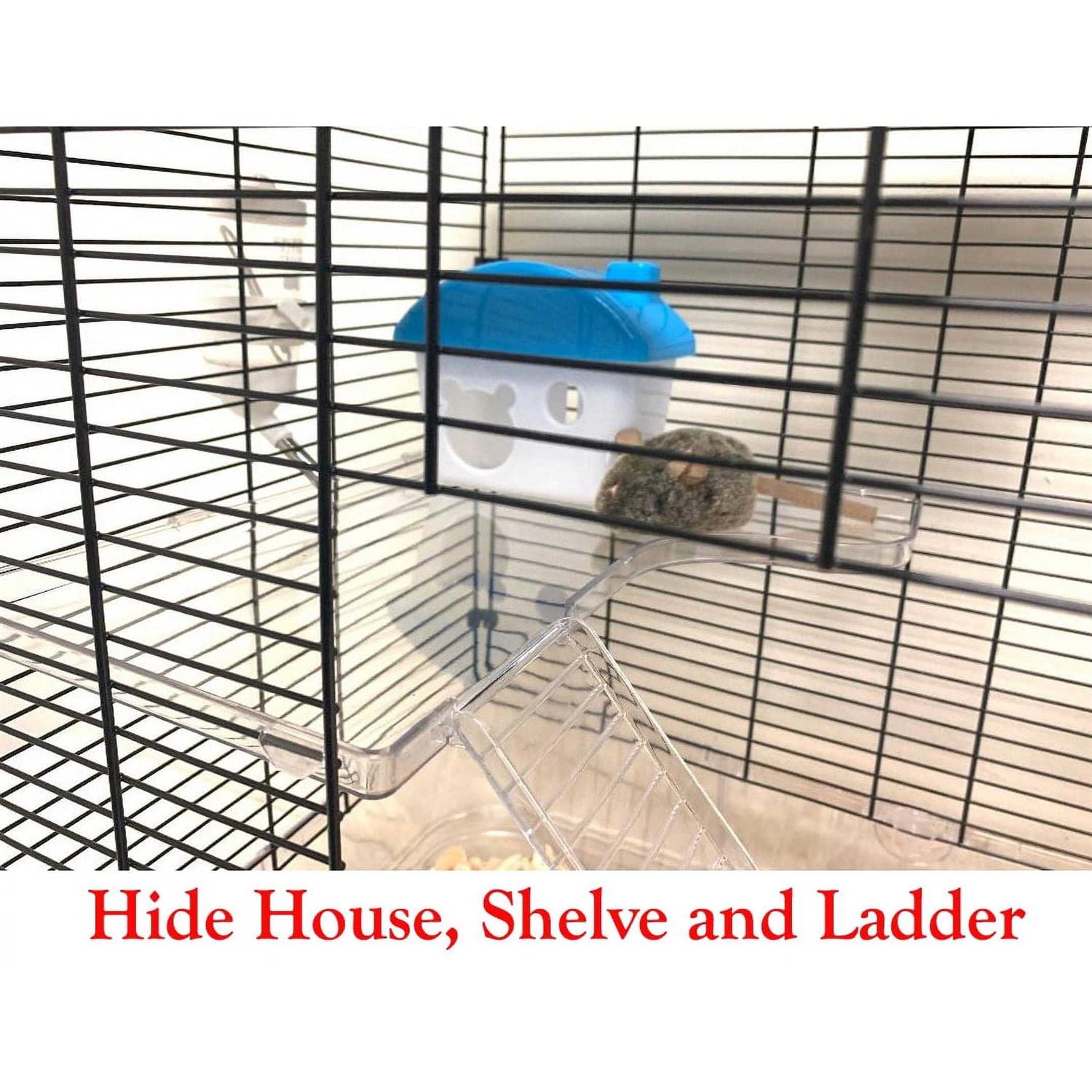 Mcage Large 3-Story Acrylic Clear Hamster Palace Habitat Home House Cage for Guinea Pig Rodent Gerbil Rat Mice Mouse