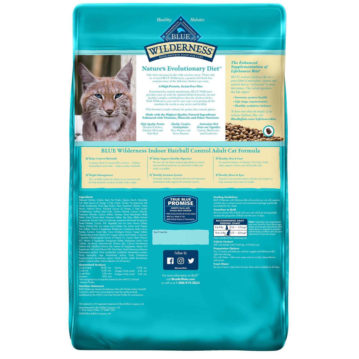 Blue Wilderness Indoor Hairball Control Cat Dry Food