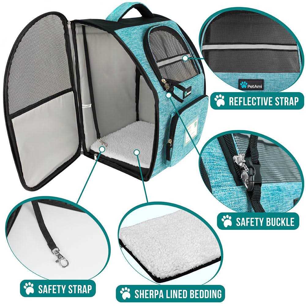 Petami Deluxe Pet Carrier Backpack for Small Cats and Dogs