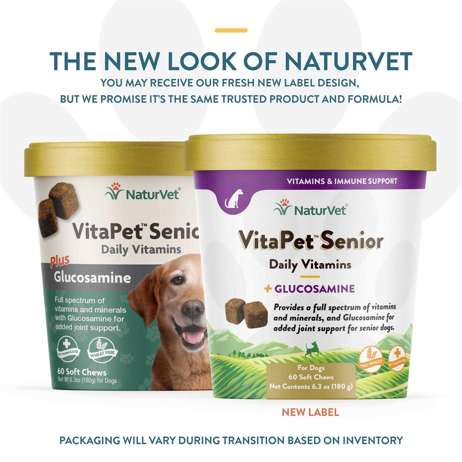 NaturVet VitaPet Senior Daily Vitamins Plus Glucosamine