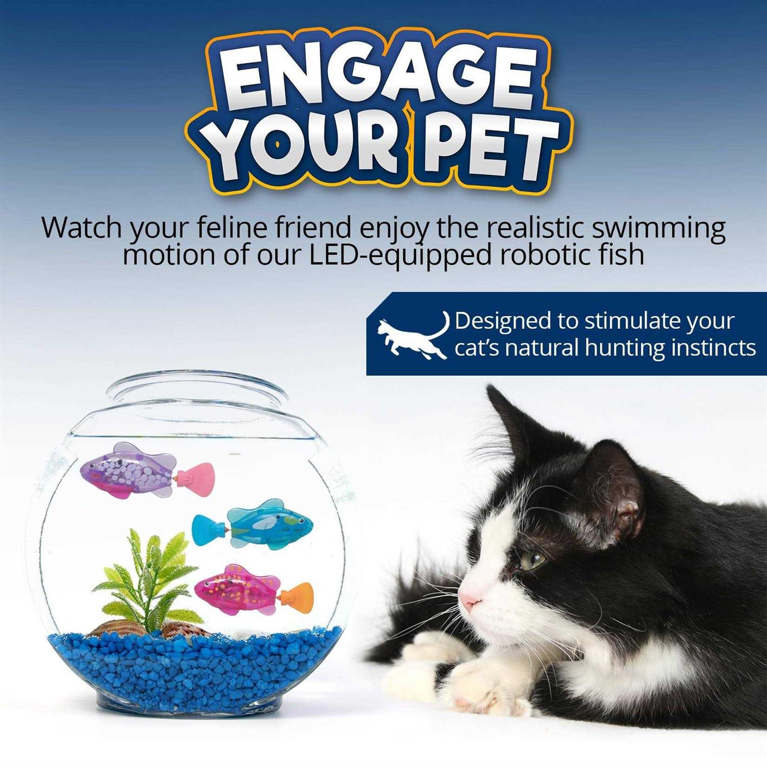 Pawdoria Interactive Cat Toy Robotic LED Fish 3-Pack