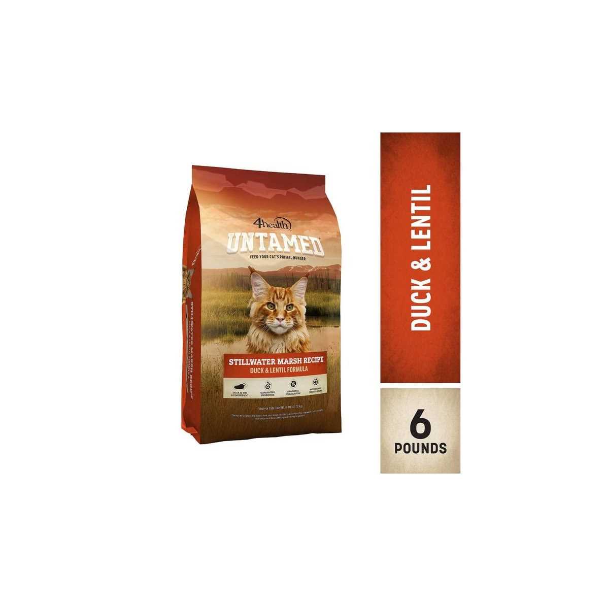 4health Untamed Stillwater Marsh All Life Stages Grain-Free Duck and Lentils Formula Dry Cat Food 1251889