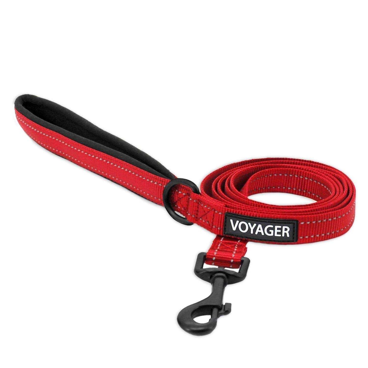 Voyager Reflective Dog Leash with Neoprene Handle, 5ft Long, Supports Small, Medium, and Large Breed Puppies, Cute and Heavy Duty for Walking