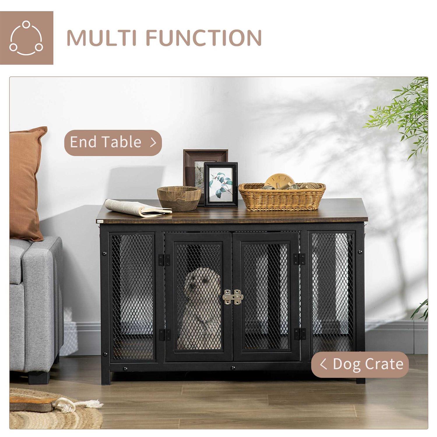 PawHut Furniture Style Dog Crate with Openable Top Big Dog Crate End Table