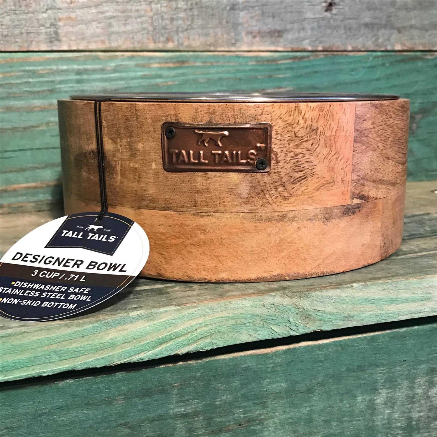 Tall Tails Wood Designer Dog Bowl