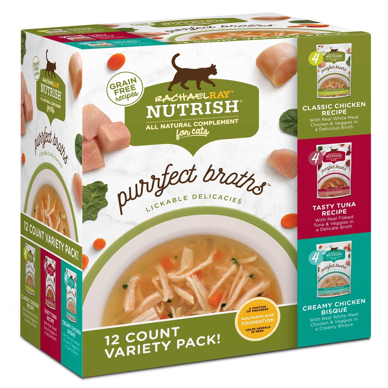 Rachael Ray Nutrish Purrfect Broths Natural Wet Cat Food Variety Pack