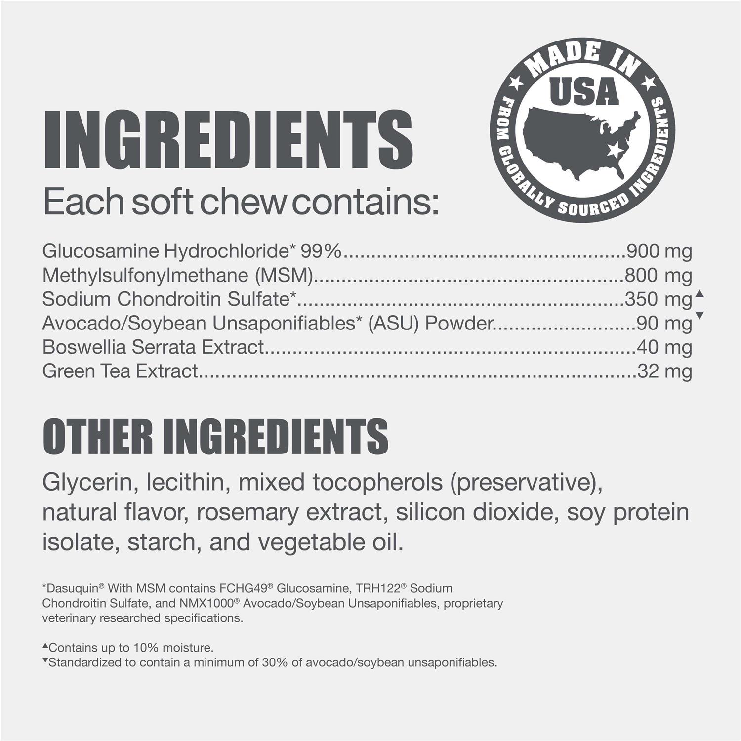 Nutramax Dasuquin with MSM Joint Health Supplement Dogs Soft Chews