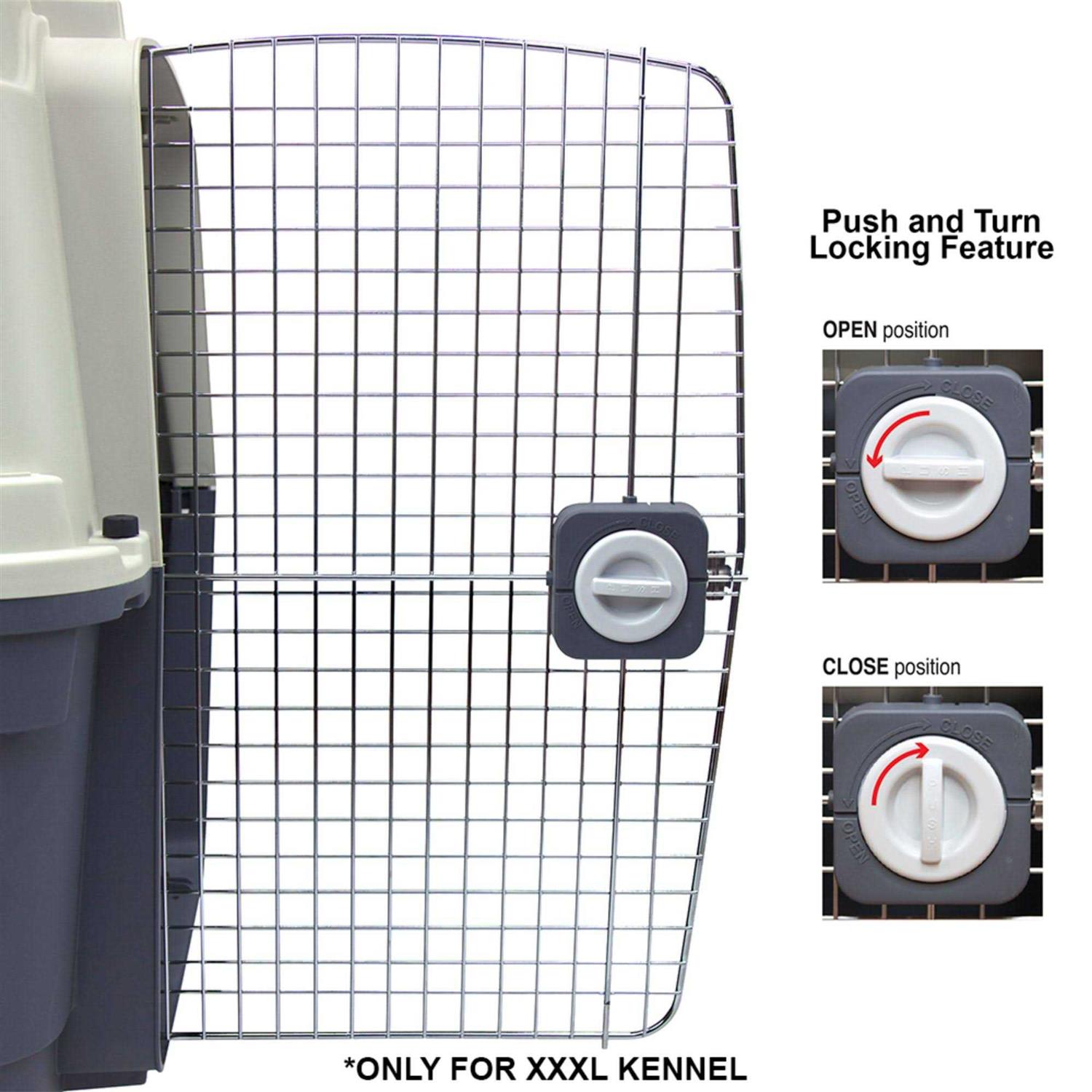 Sportpet Designs Plastic Kennels Rolling Plastic Wire Door Travel Dog Crate