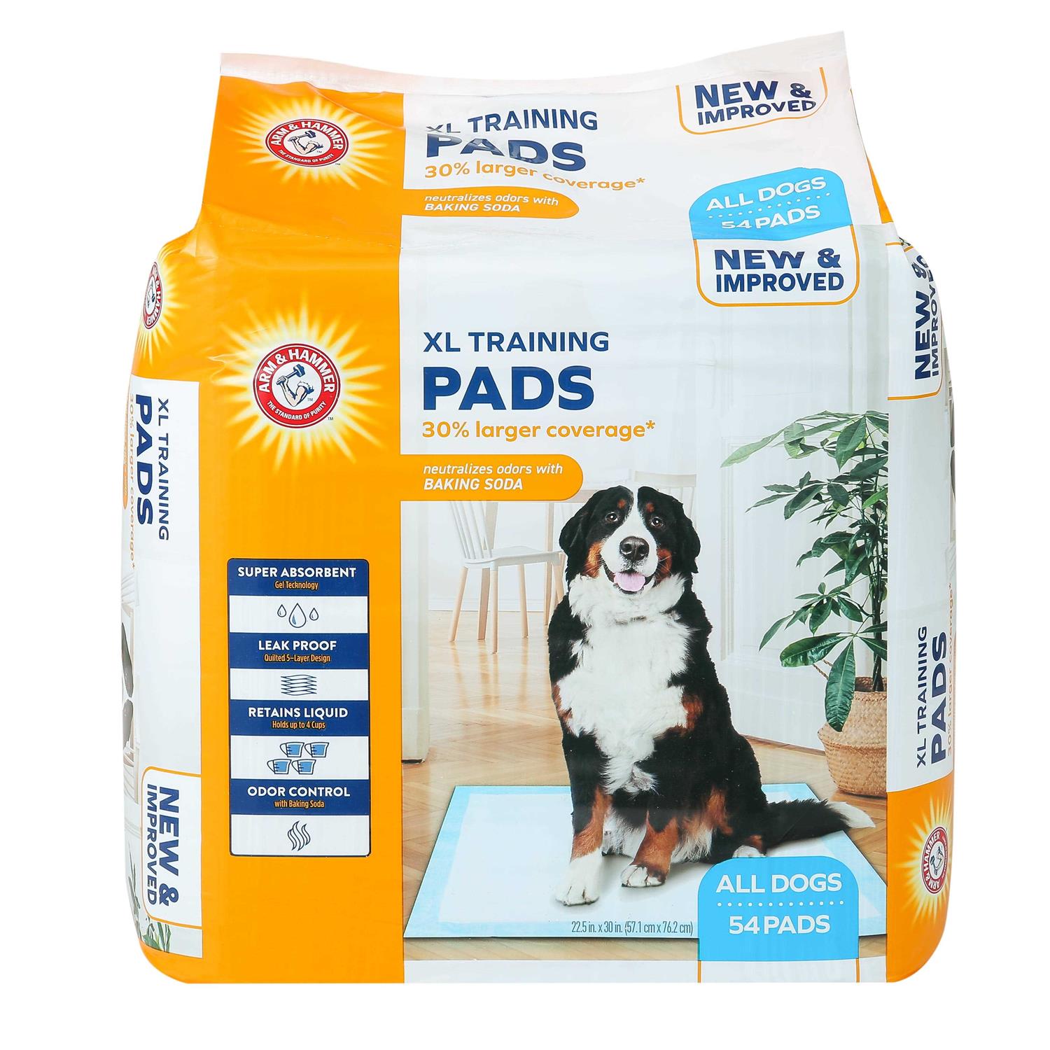 Arm & Hammer for Dogs XL Training Pads 30% Larger Coverage New & Improved Super Absorbent