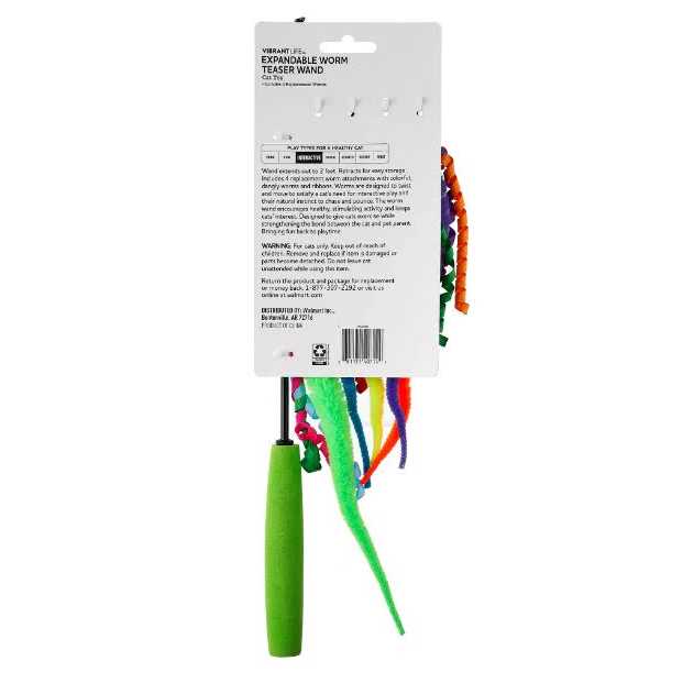 Vibrant Life Worm Teaser Wand Cat Toy