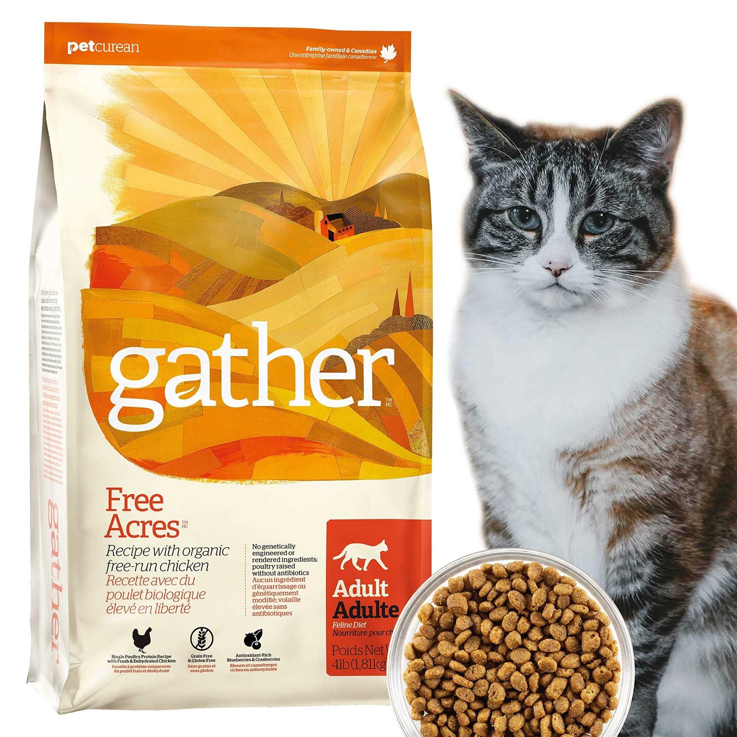 Petcurean Gather Free Acres Organic Free-Run Chicken Dry Cat Food