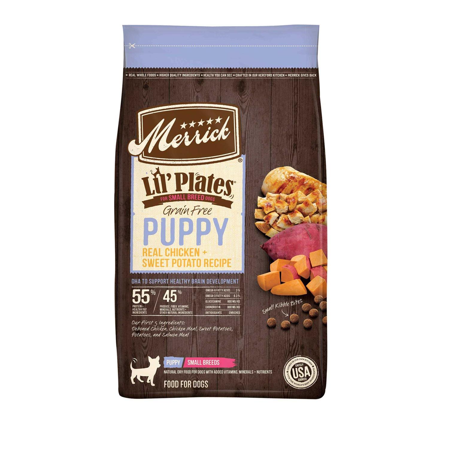 Merrick Lil’ Plates Grain Free Puppy Small Breed Real Chicken & Sweet Potato Dry Dog Food