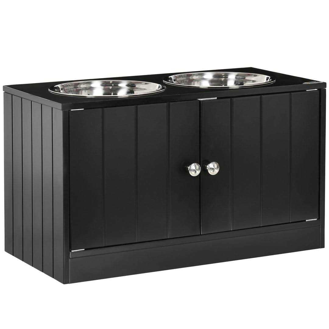 PawHut Large Elevated Dog Bowls with Storage Cabinet Containing Large 44L Capacity