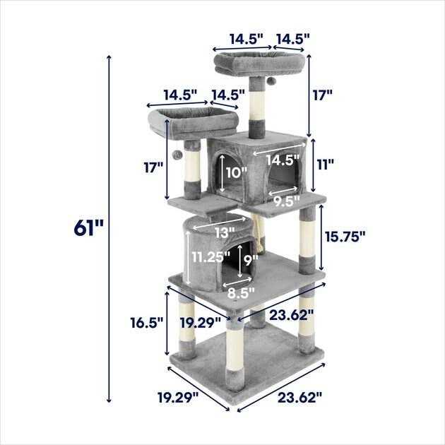 Frisco 61-in Faux Fur Cat Tree Condo