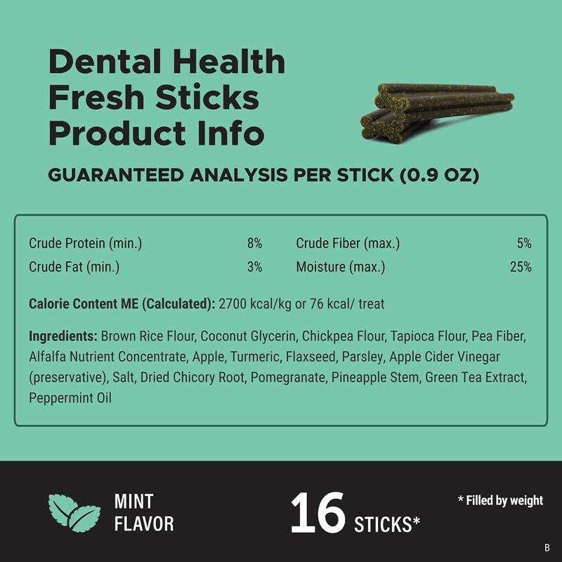 Pet Honesty Dental Health Fresh Sticks Dental Treats for Dogs