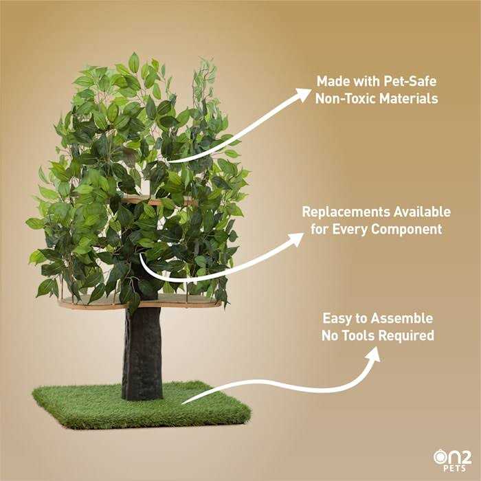 On2 Pets 4ft Interchangeable Leaves Cat Activity Tree Indoor Cat Tower
