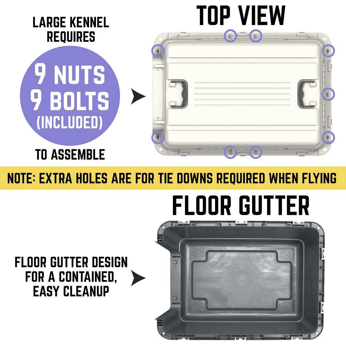 Sportpet Designs Plastic Kennels Rolling Plastic Wire Door Travel Dog Crate