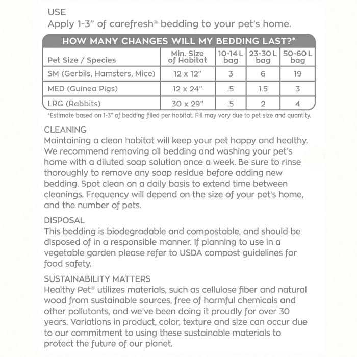 Carefresh Pet Bedding