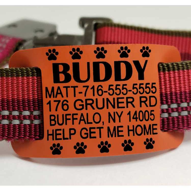 Dog Collar Tag Silent Slide On Pet ID Tags Premium Pet IDs Safe Silicone Rubber