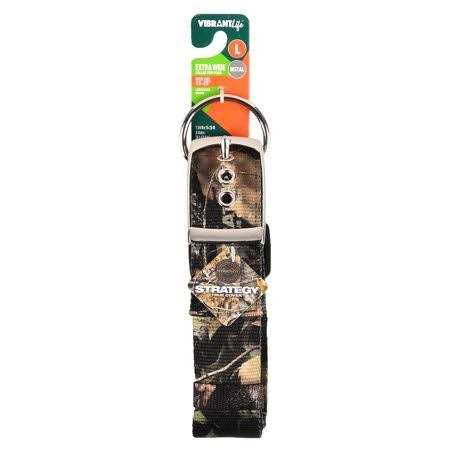 Vibrant Life Large Camo Patterned Dog Collar with Metal Clasp