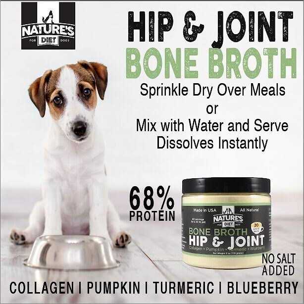 Nature’s Diet Pet Original Bone Broth Protein Powder with Functional Benefits for Hip and Joint, Digestion, Skin and coat