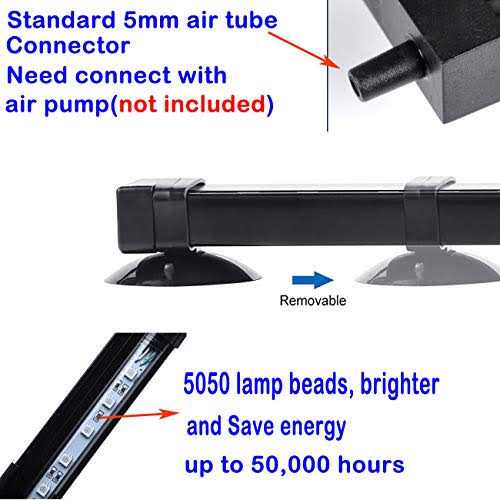 Aquarium air Bubble Light RGB LED Fish Tank Light with 16 Colors 4 Modes