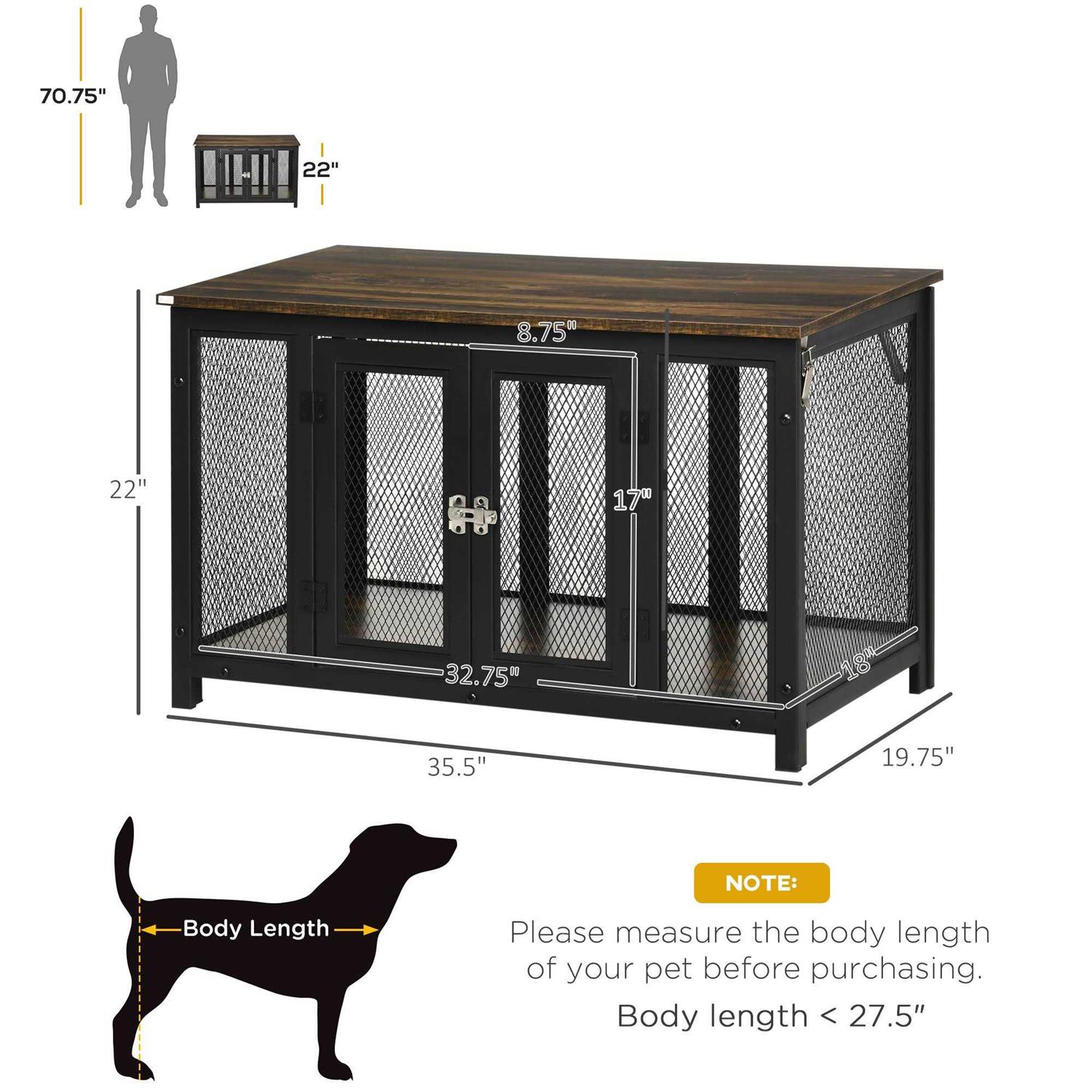 PawHut Furniture Style Dog Crate with Openable Top Big Dog Crate End Table