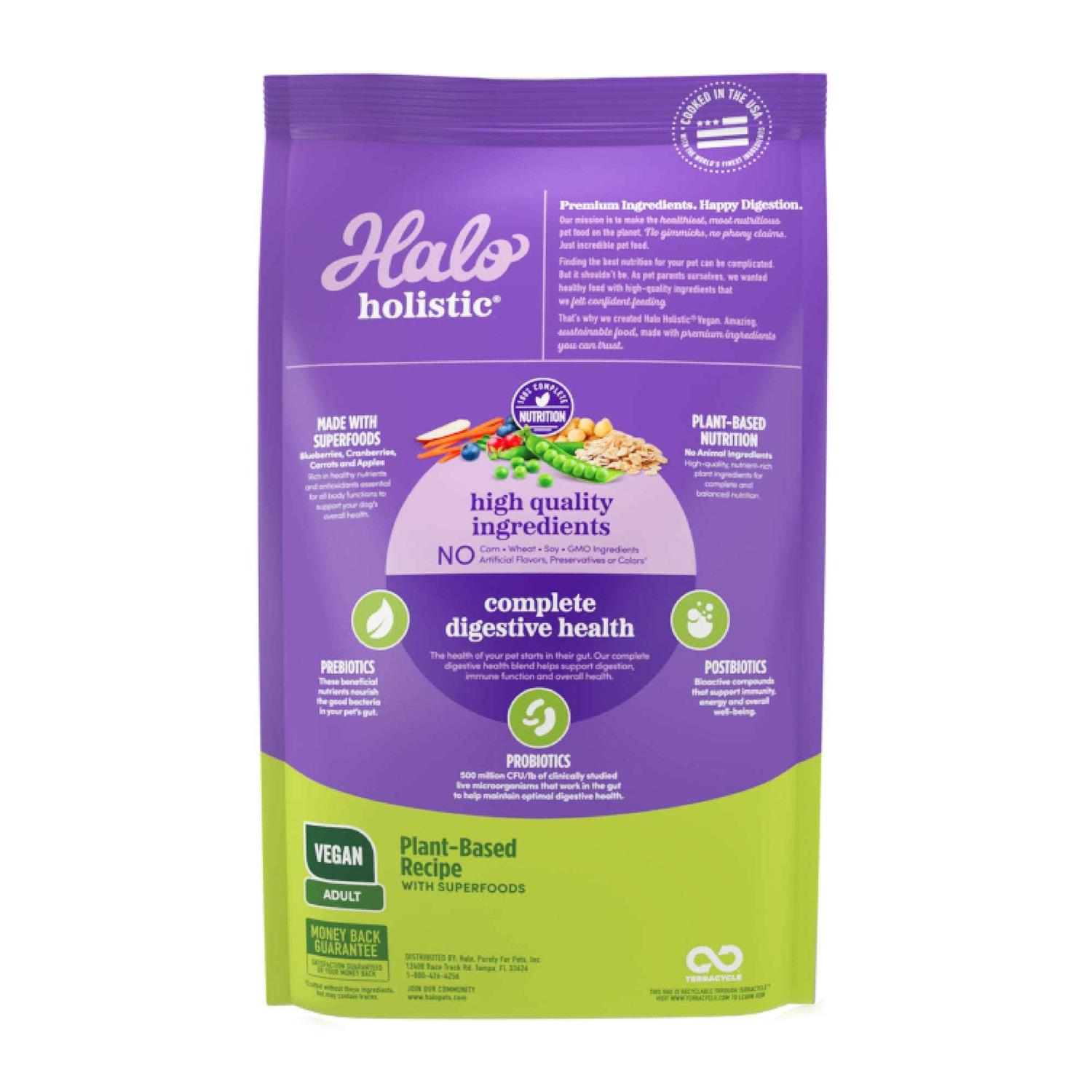 Halo Adult Dry Dog Food Holistic Garden of Vegan