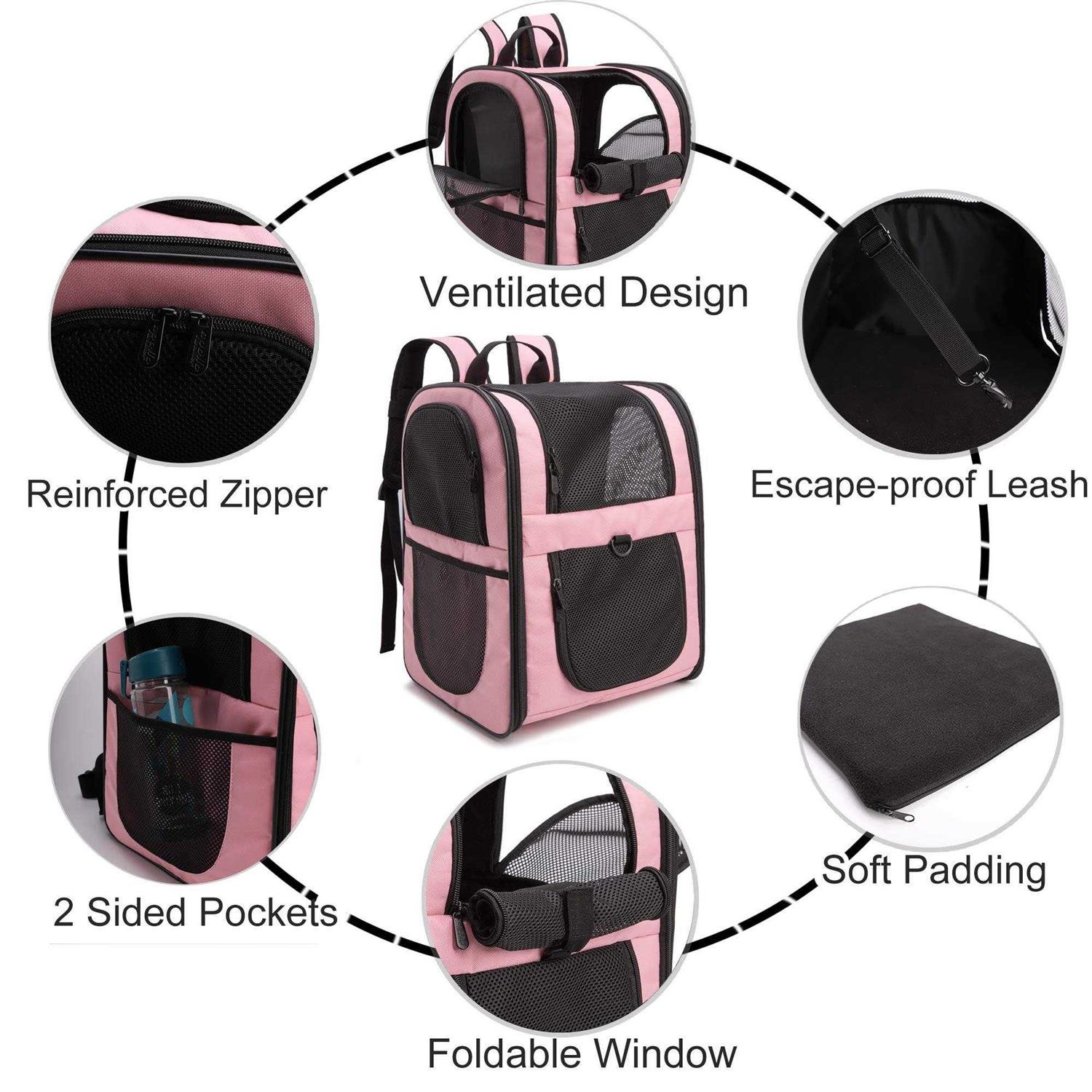 Apollo walker Pet Carrier Backpack for Large/Small Cats and Dogs, Puppies, Safety Features and Cushion Back Support for Travel