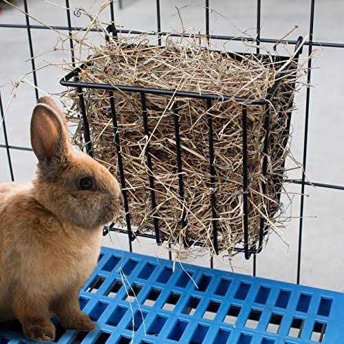 CAIQINLI 2PCS Rabbit Hay Feeder with Heavy-Duty Metal Frame Hay Holder,for Bunny