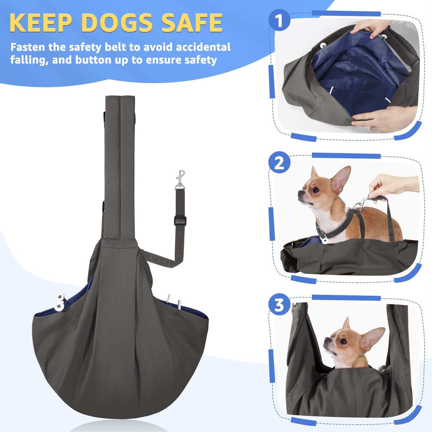 SlowTon Dog Carrier Sling Thick Padded Adjustable Shoulder Strap Dog Carriers for Small Dogs