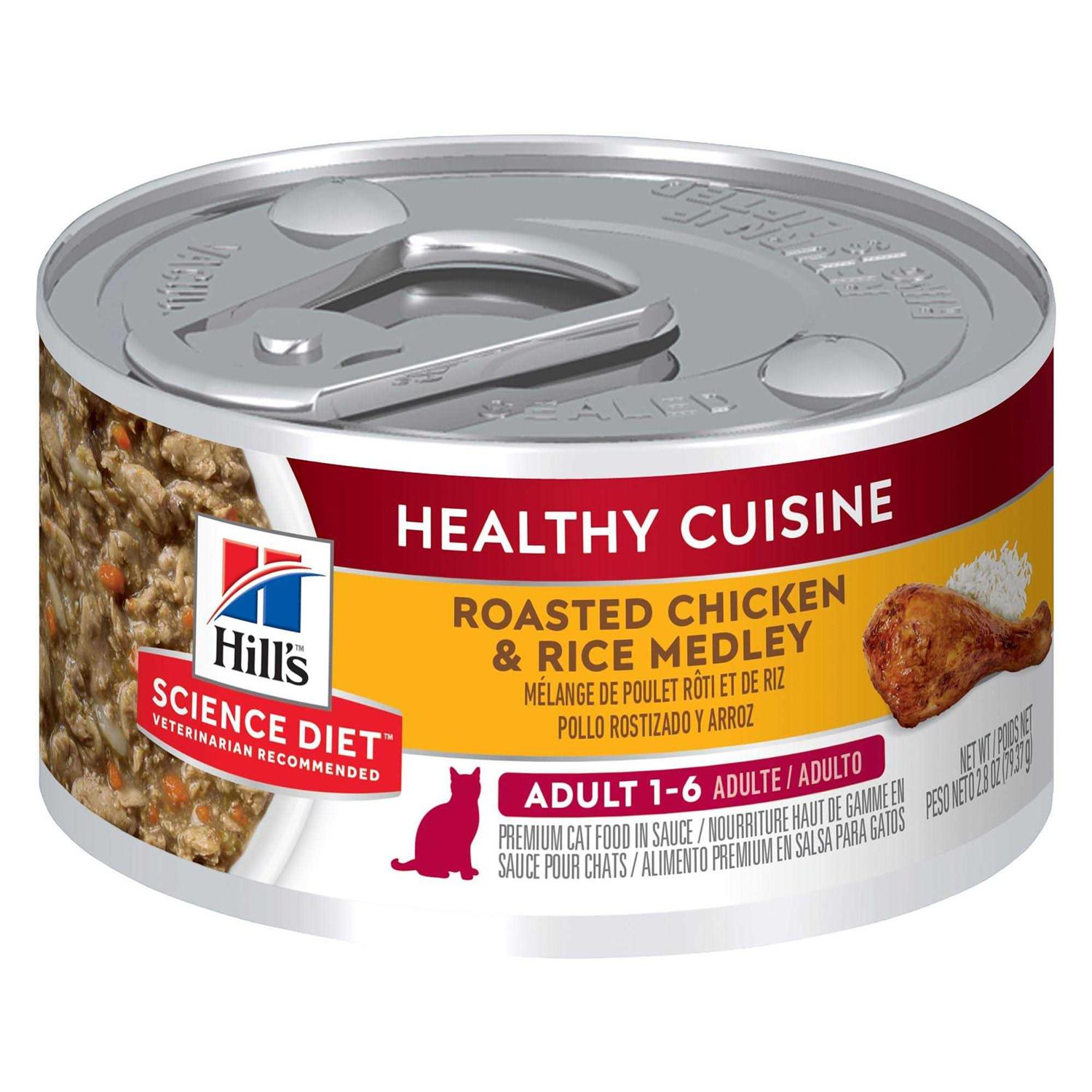 Hill’s Science Diet Adult Healthy Cuisine Roasted Chicken & Rice Medley Cat Food