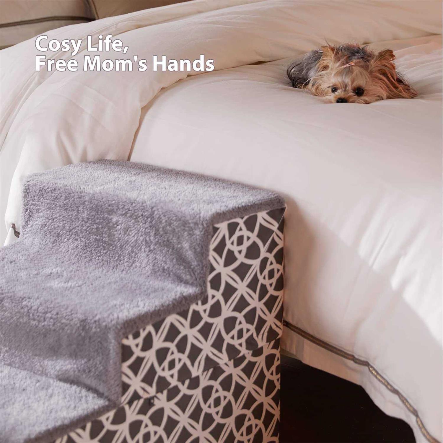 BFPETHOME Dog Stairs and Steps, for Small Medium Dogs and Cats, Pet Stairs and Dog Foam Steps for High Bed and Couch