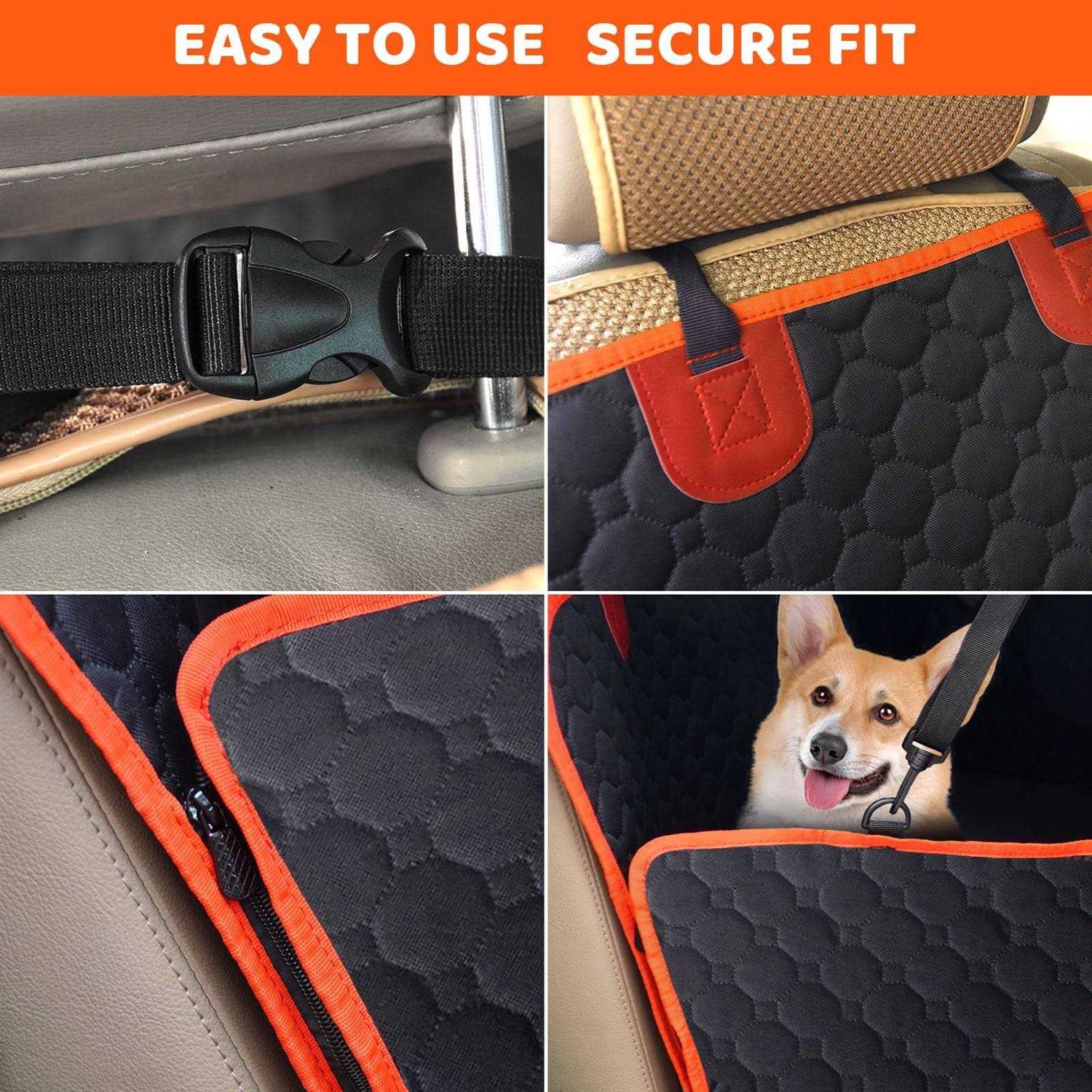 SerPro Back Seat Extender for Dogs,Hard Bottom Dog Car Seat Cover,Waterproof Dog Bed Hammock for Car Travel Camping,Pet Dog Bed Mattress Backseat