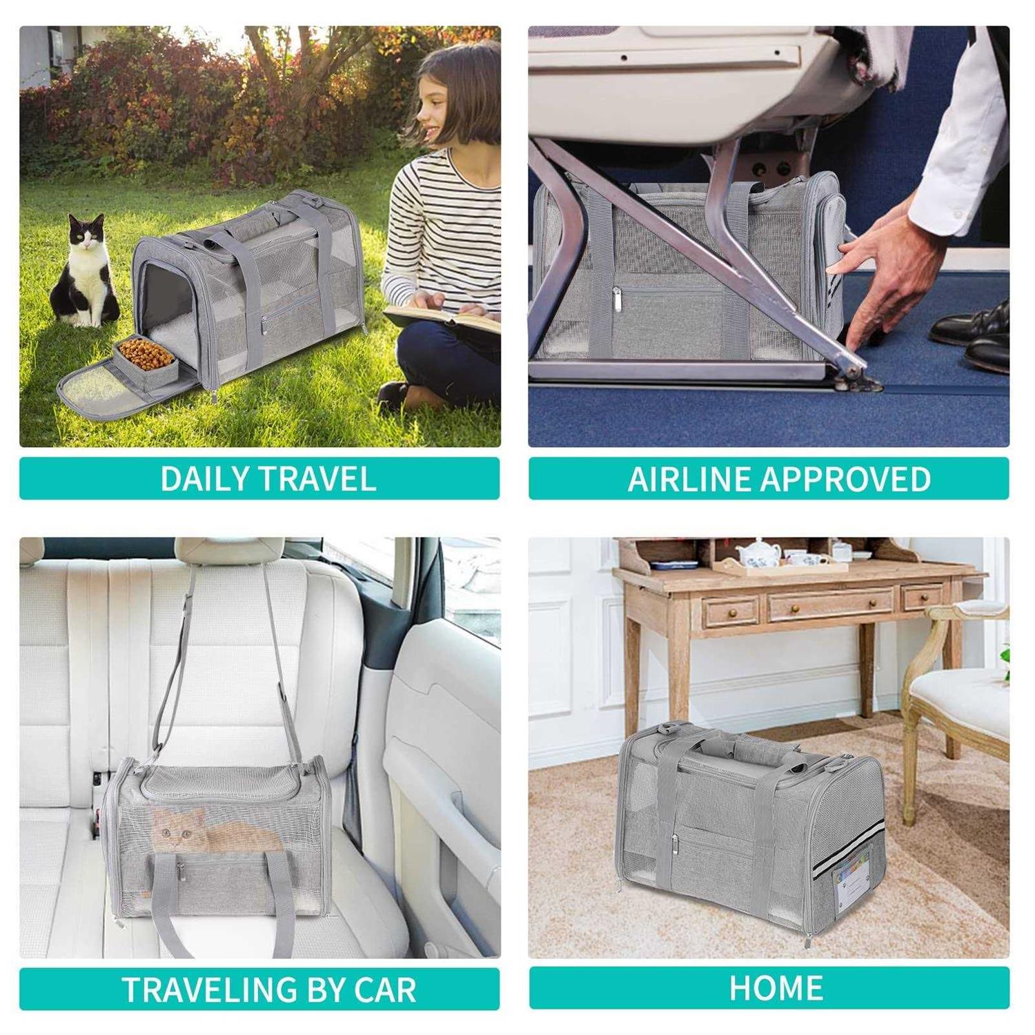 CUSSIOU Cat Carrier Dog Carrier Pet Carrier Airline Approved for Small Dogs Medium Cats Puppies Under 15 Lbs