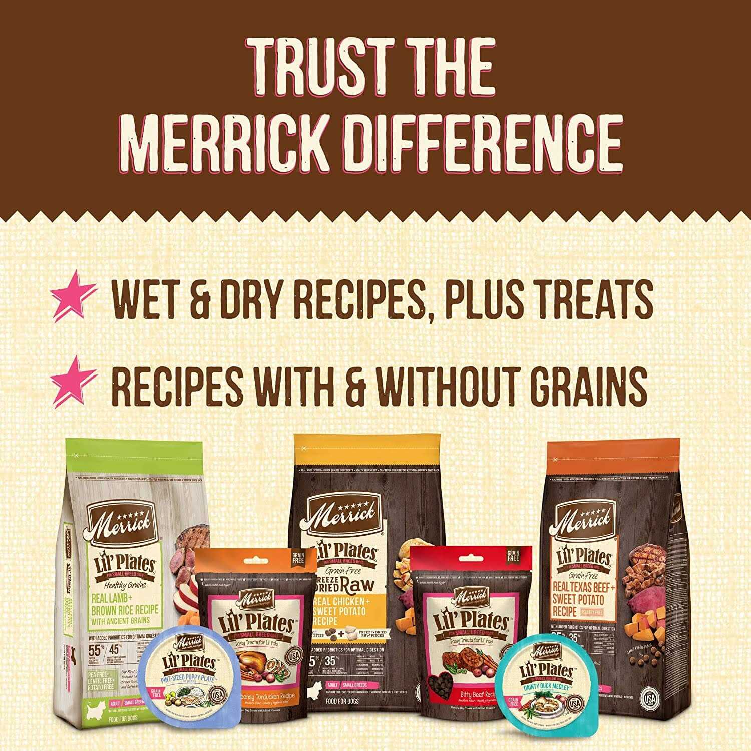 Merrick Lil’ Plates Grain Free Puppy Small Breed Real Chicken & Sweet Potato Dry Dog Food