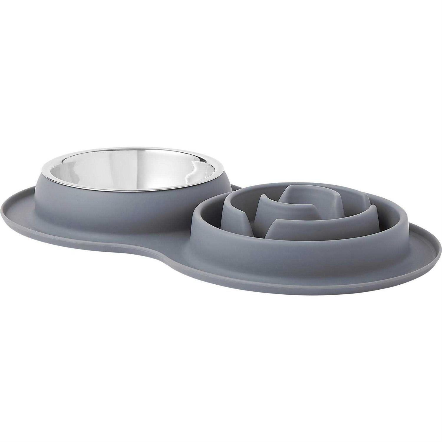 Frisco Silicone Slow Feeder Mat with Stainless Steel Bowl