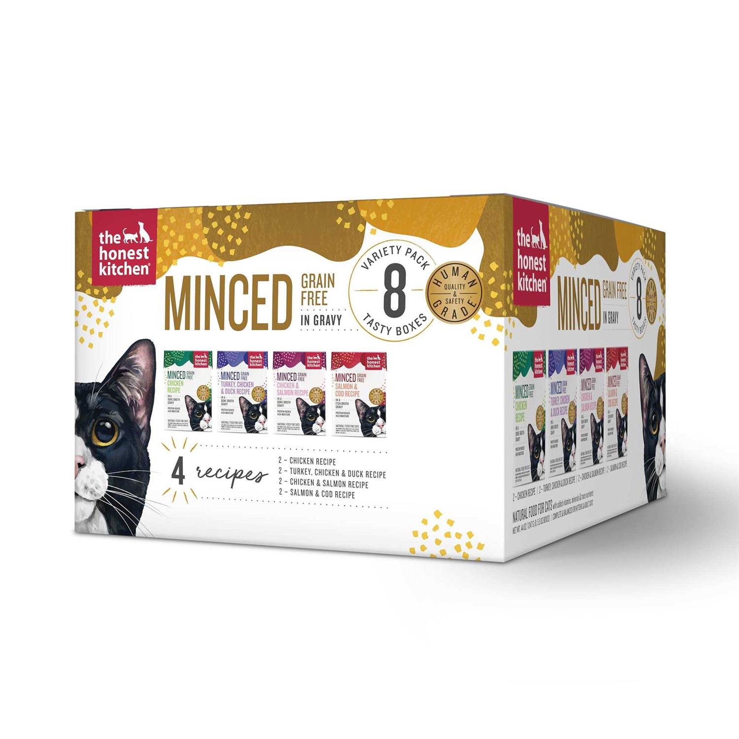 The Honest Kitchen Grain Free Minced in Gravy Wet Cat Food Variety Pack