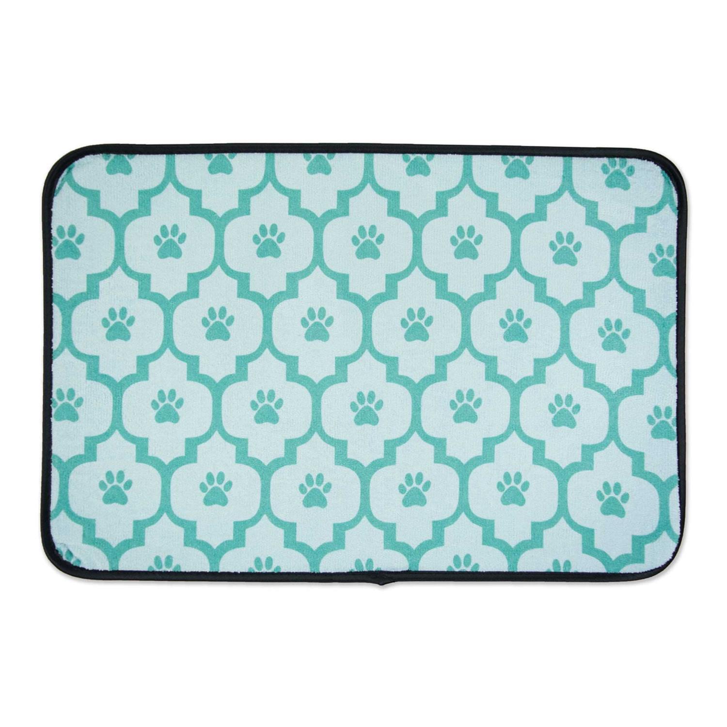 Bone Dry and Off White Lattice Paw Pet Mat