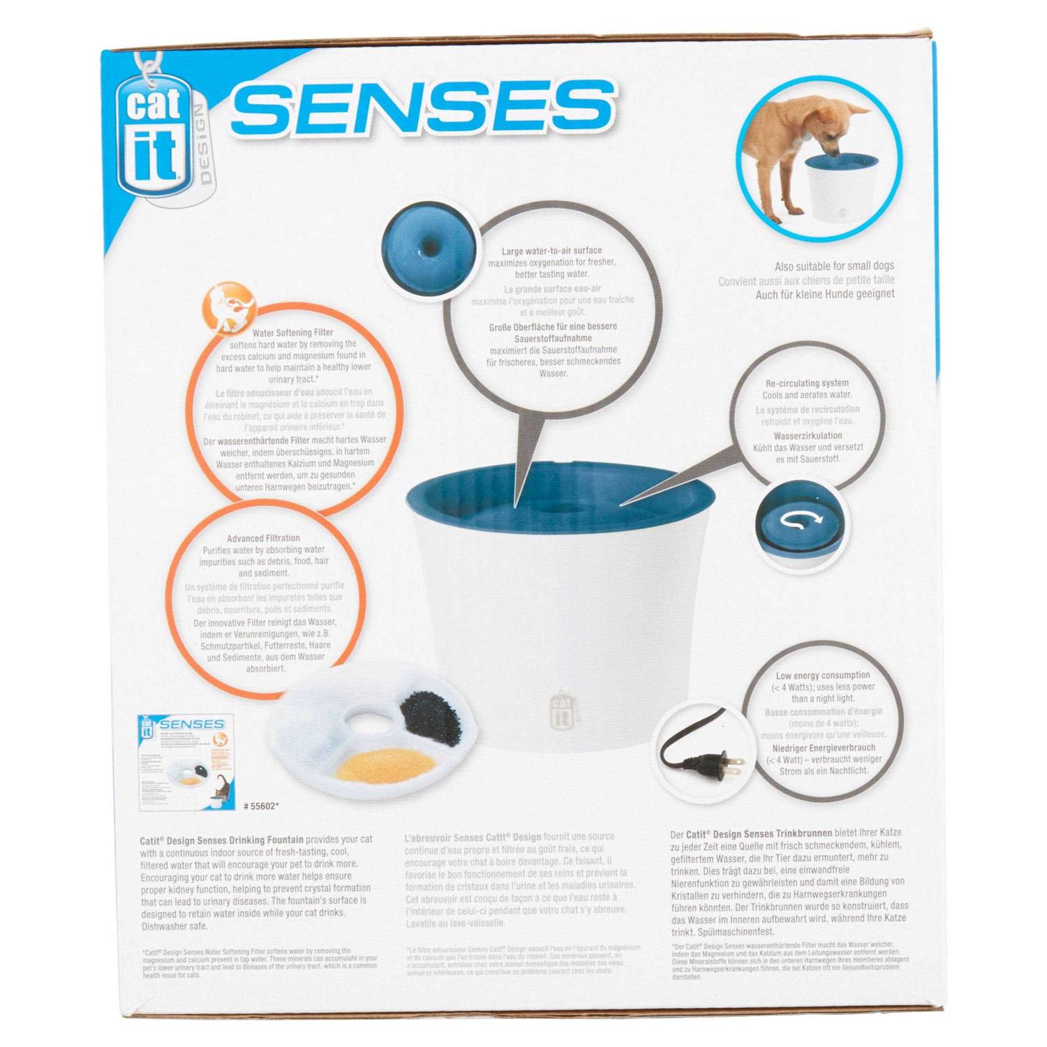 Catit Design Senses Fountain with Water Softening Cartridge