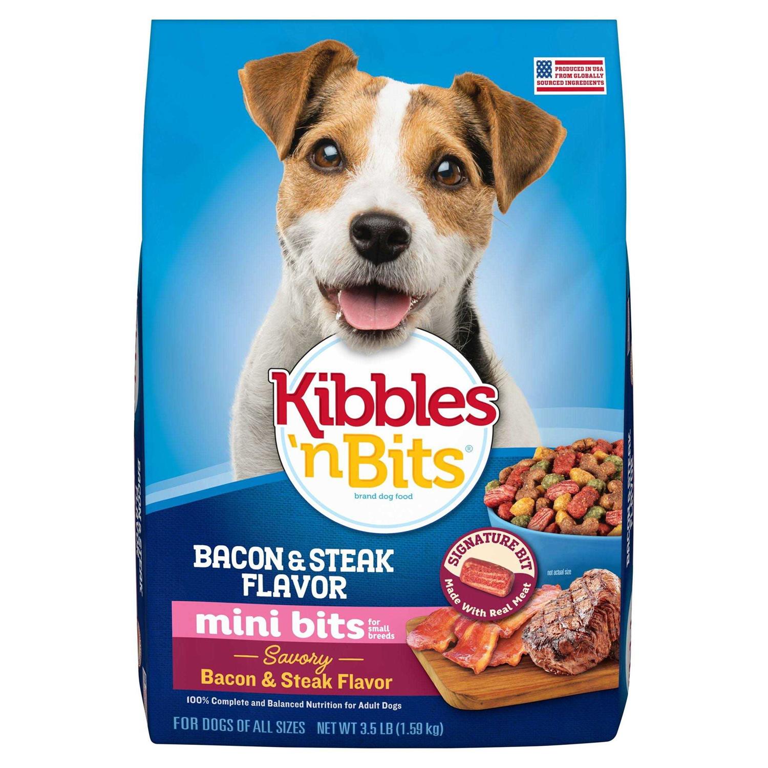 Kibbles n Bits Mini Bits Bacon & Steak Flavor Dry Small Breed Dog Food