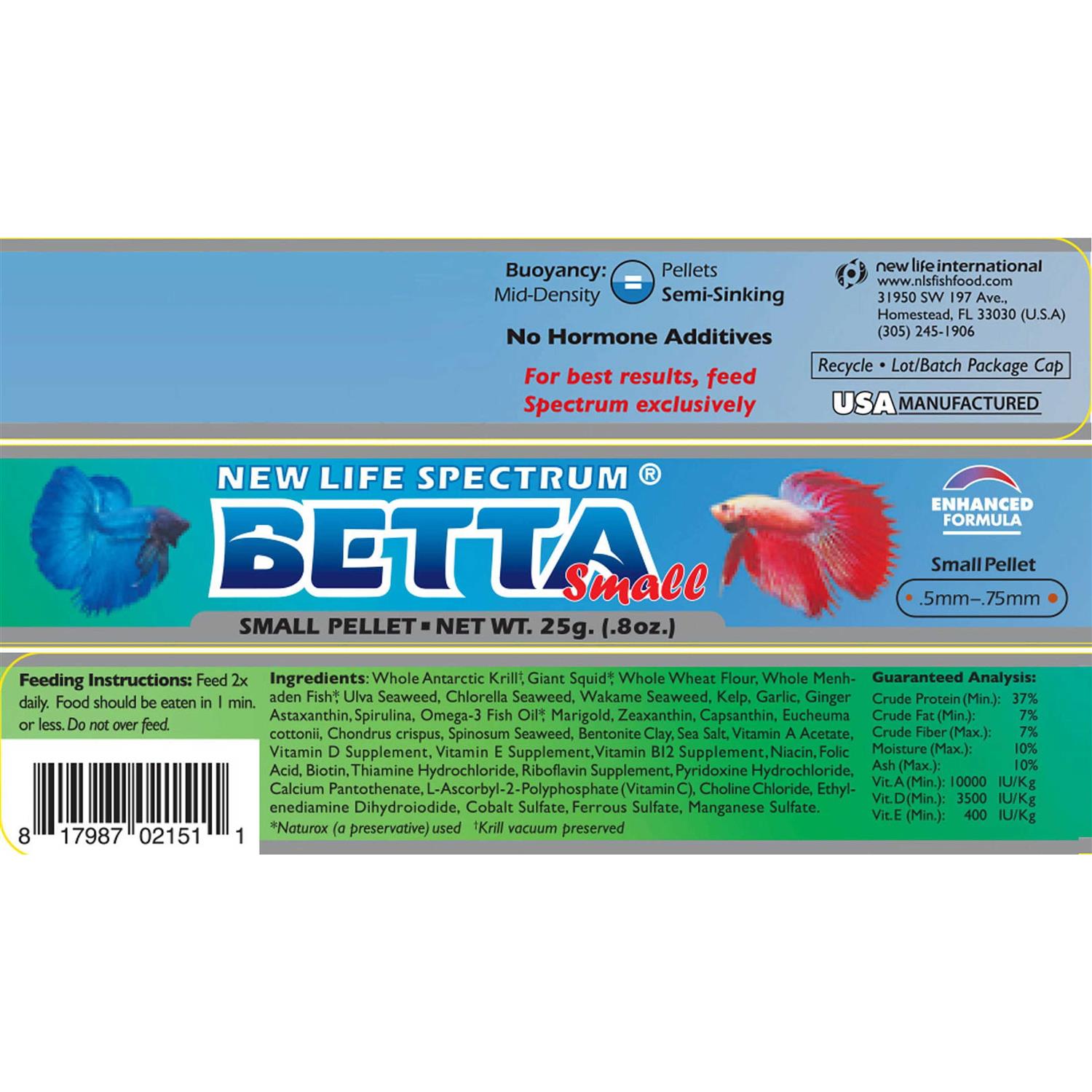 New Life Spectrum Betta Food Small Floating Pellets