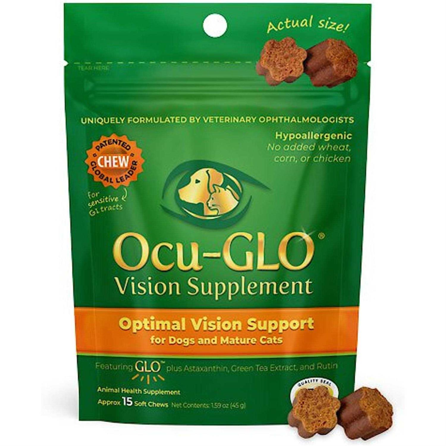 Ocu-GLO Vision Supplement Chewables for Small to Medium Dogs and Cats