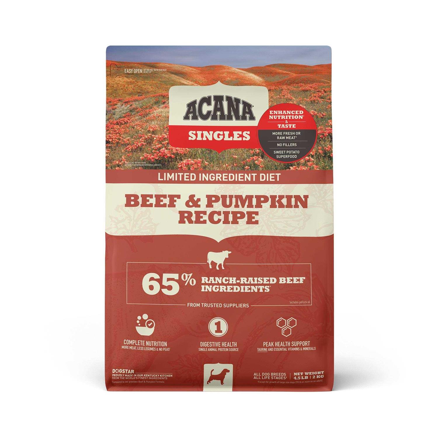 Acana Singles Beef & Pumpkin Dry Dog Food