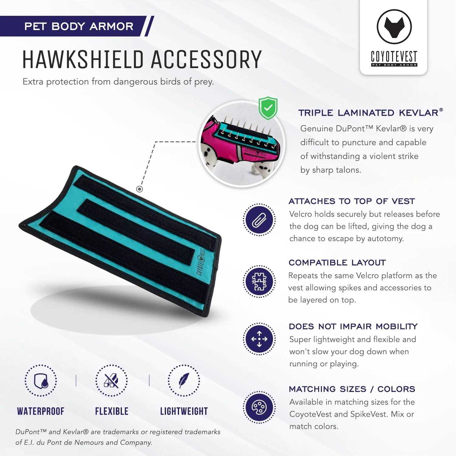 CoyoteVest HawkShield Pad for CoyoteVest or SpikeVest Dog Harness Vest