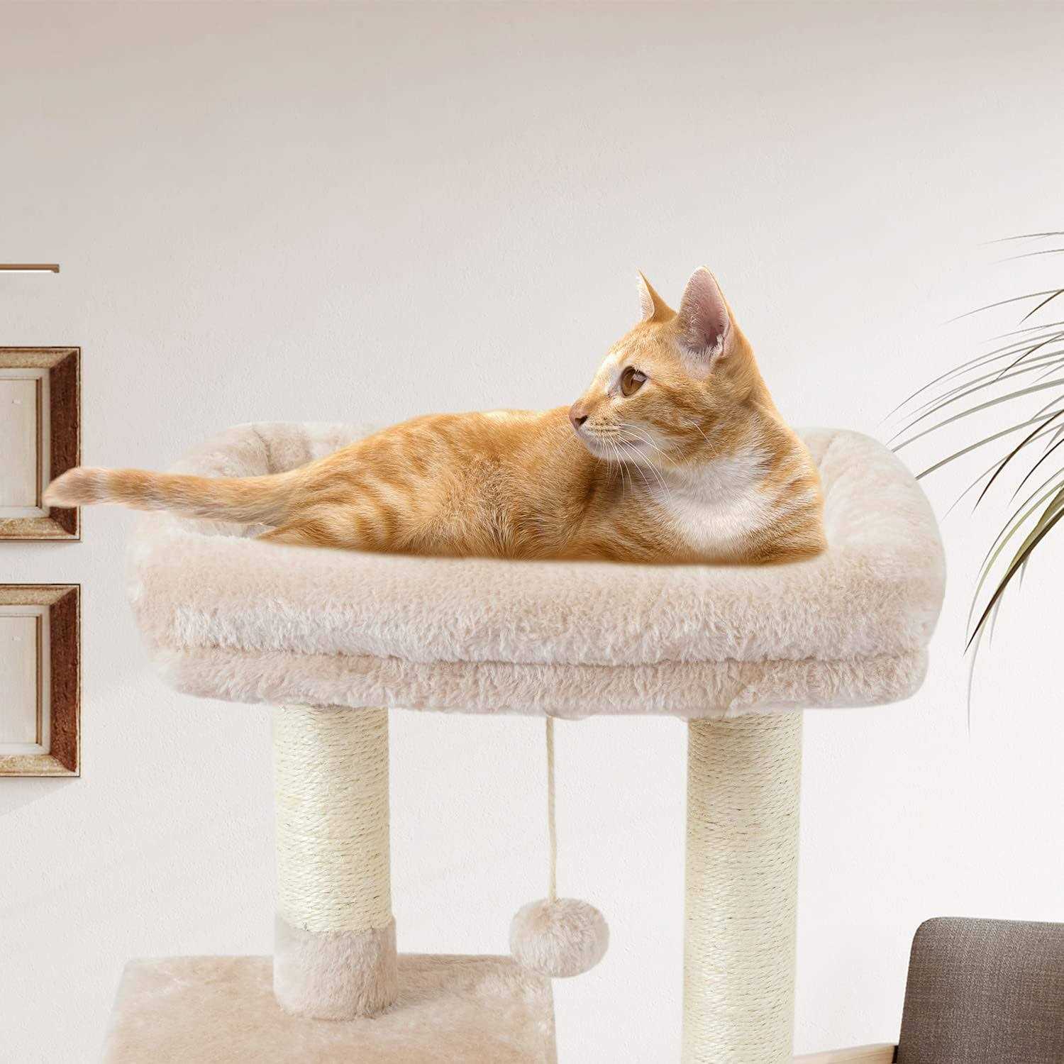 FISH&NAP Cute Cat Tree Kitten Cat Tower for Indoor Cat Condo Sisal Scratching Posts with Jump Platform Cat Furniture Activity Center Play House