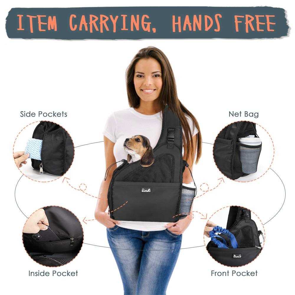 SlowTon Dog Carrier Sling Thick Padded Adjustable Shoulder Strap Dog Carriers for Small Dogs