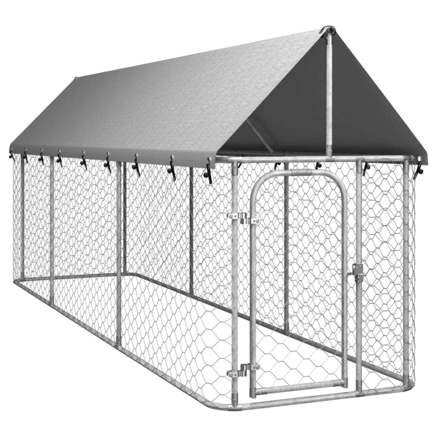 vidaXL Outdoor Dog Kennel with Roof