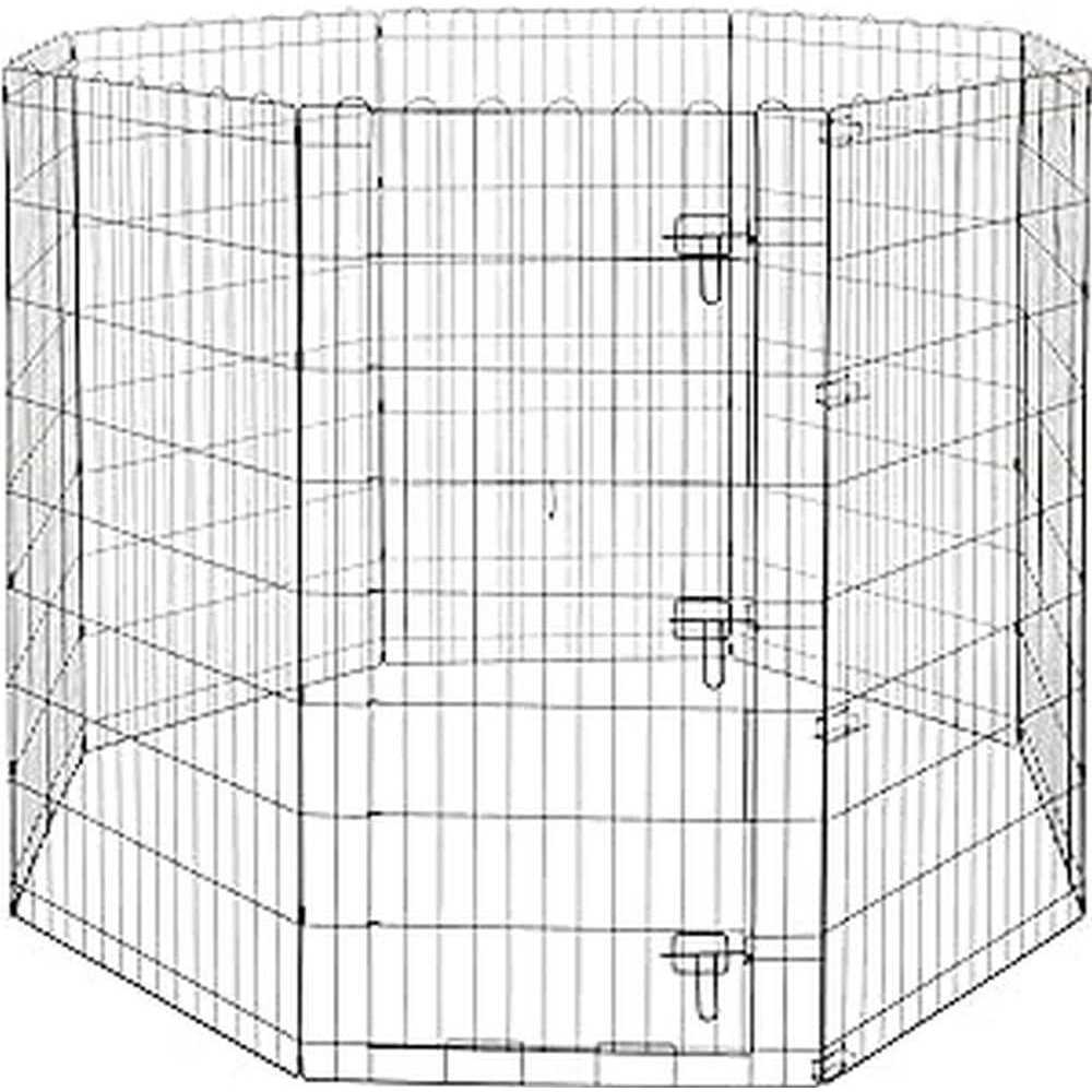 Basics Foldable Metal Pet Dog Exercise Fence Pen with Gate